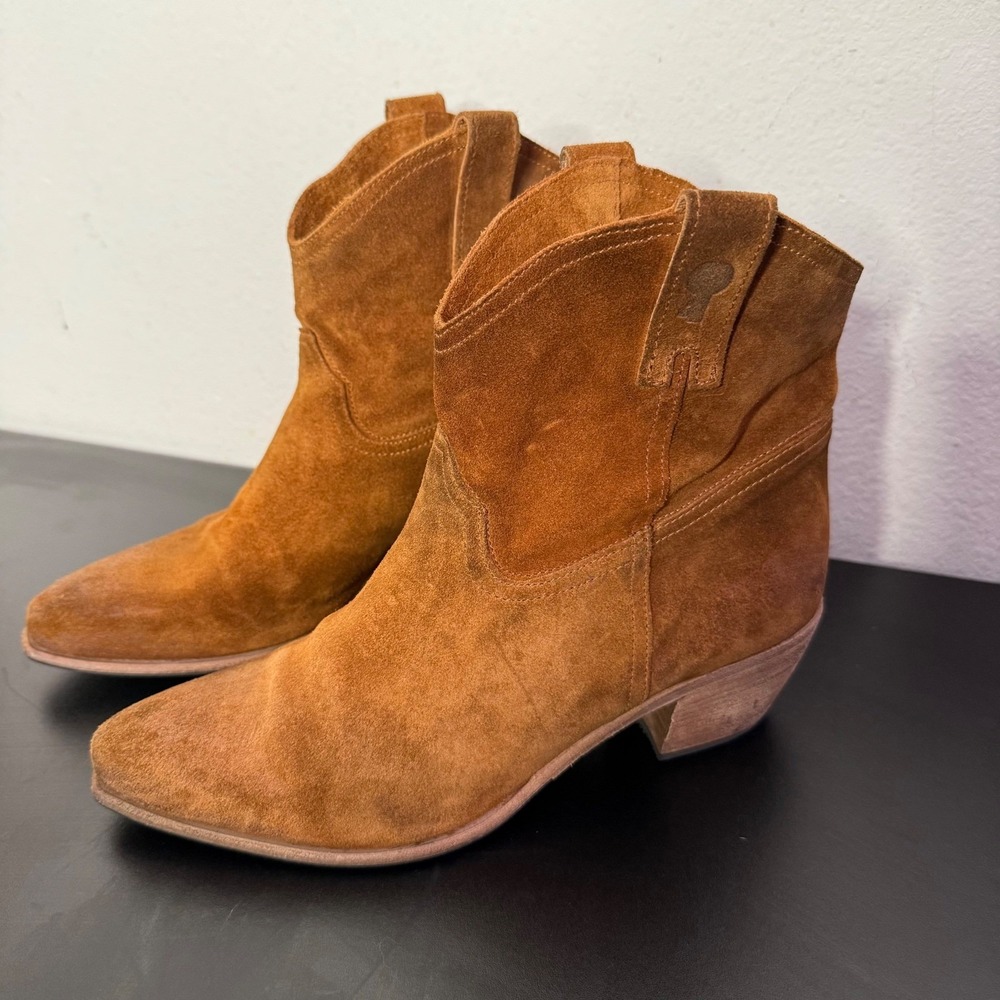 Benheart Italy Suede Leather Western Cowboy BOHO Ankle Boots 39 US 8.5 Vibram